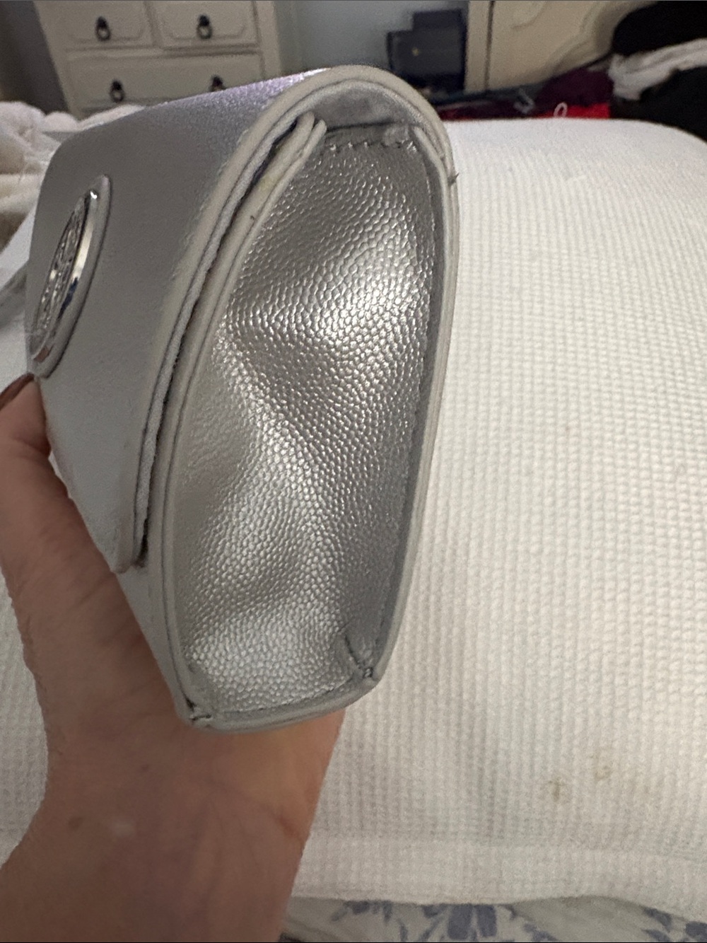 Christian Lacroix Metallic Silver Logo Flap Wallet - Picture 6 of 7